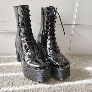 LA MODA Platform PVC Chunky Boots